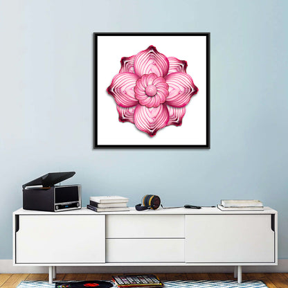 Red Onion Mandala Floral Pattern Wall Art