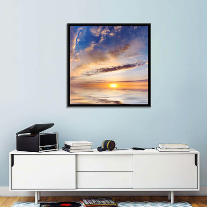 Sunlit Clouds Over Calm Sea Wall Art