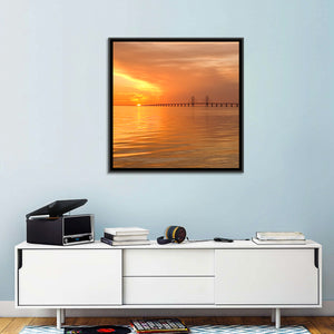 Oresunds Bridge Sunset Wall Art