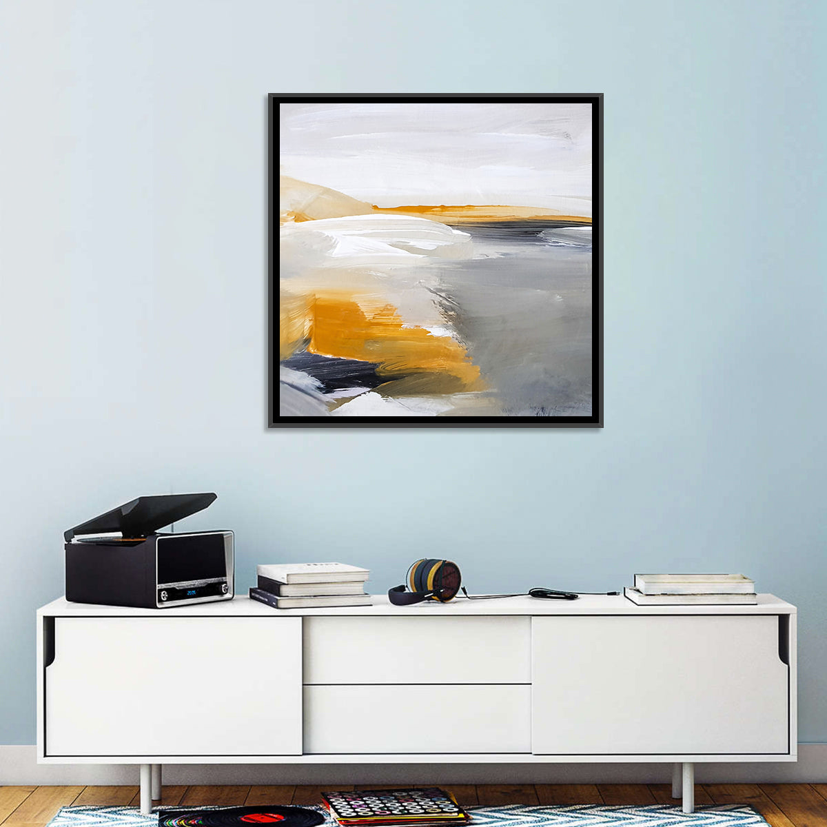 White Coastal Abstract Landscape Wall Art