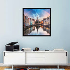 Bruges Twilight Rainbow Over Spiegelrei Canal Wall Art