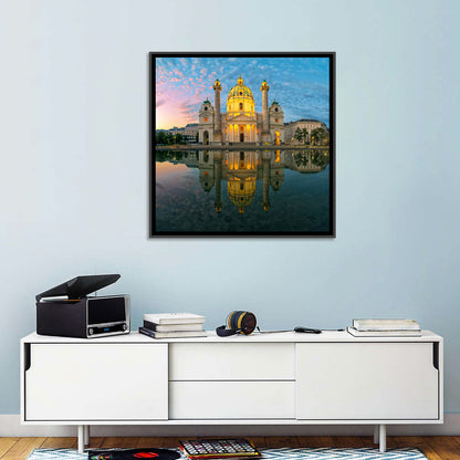 Karlskirche Golden Hour Reflection Wall Art