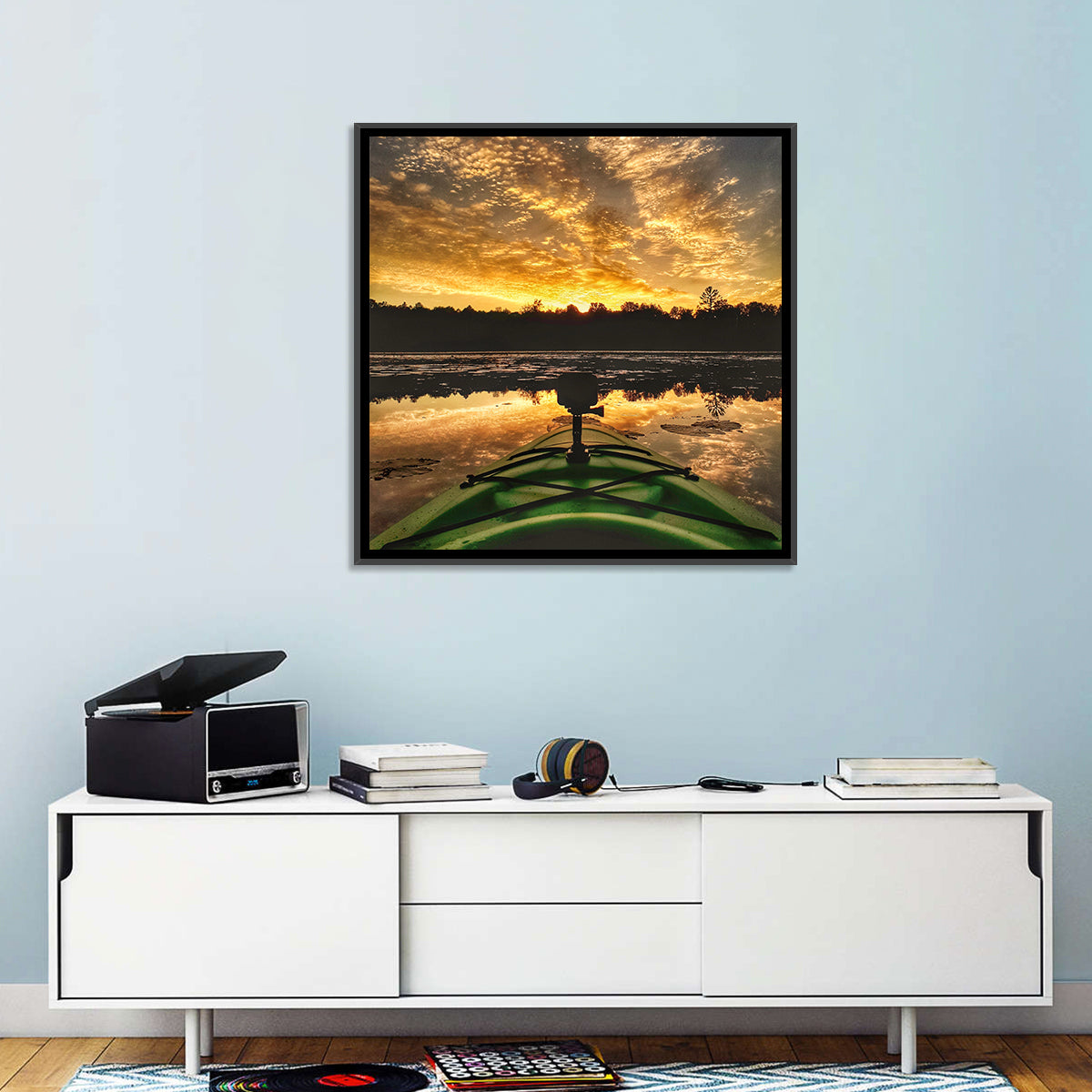 Beaver Dam Sunset, Canada Wall Art in a room, square