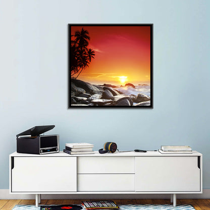 Tropical Island Sunset Wall Art