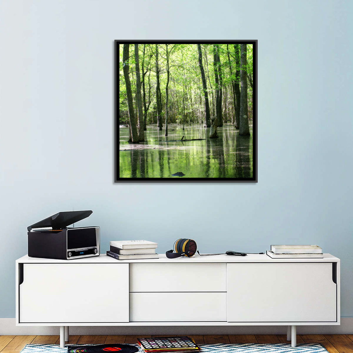 Sunlit Swamp Forest Wall Art