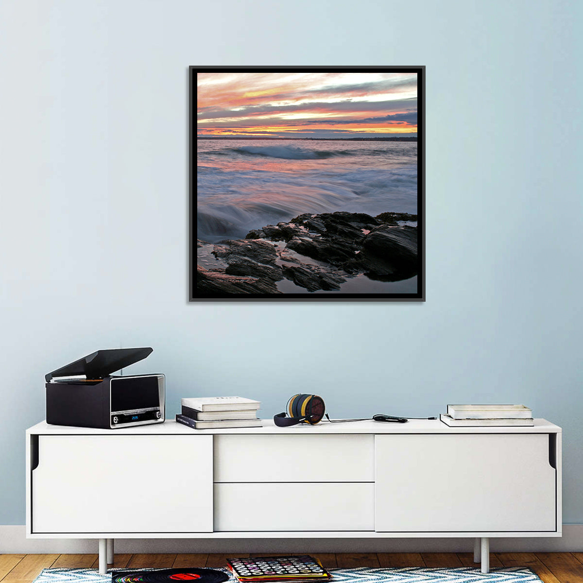 Rocky Coast Sunset Wall Art