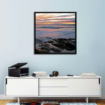 Rocky Coast Sunset Wall Art
