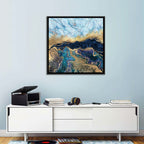 Blue Marble with Gold Veins Wall Art