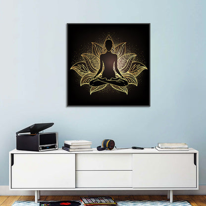 Golden Chakra Silhouette Wall Art