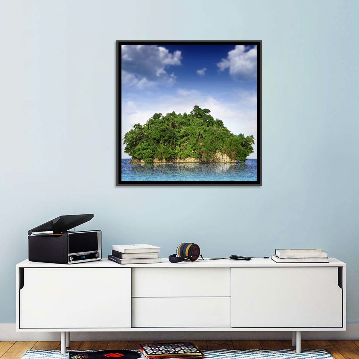 Tranquil Tropical Island Reflection Wall Art