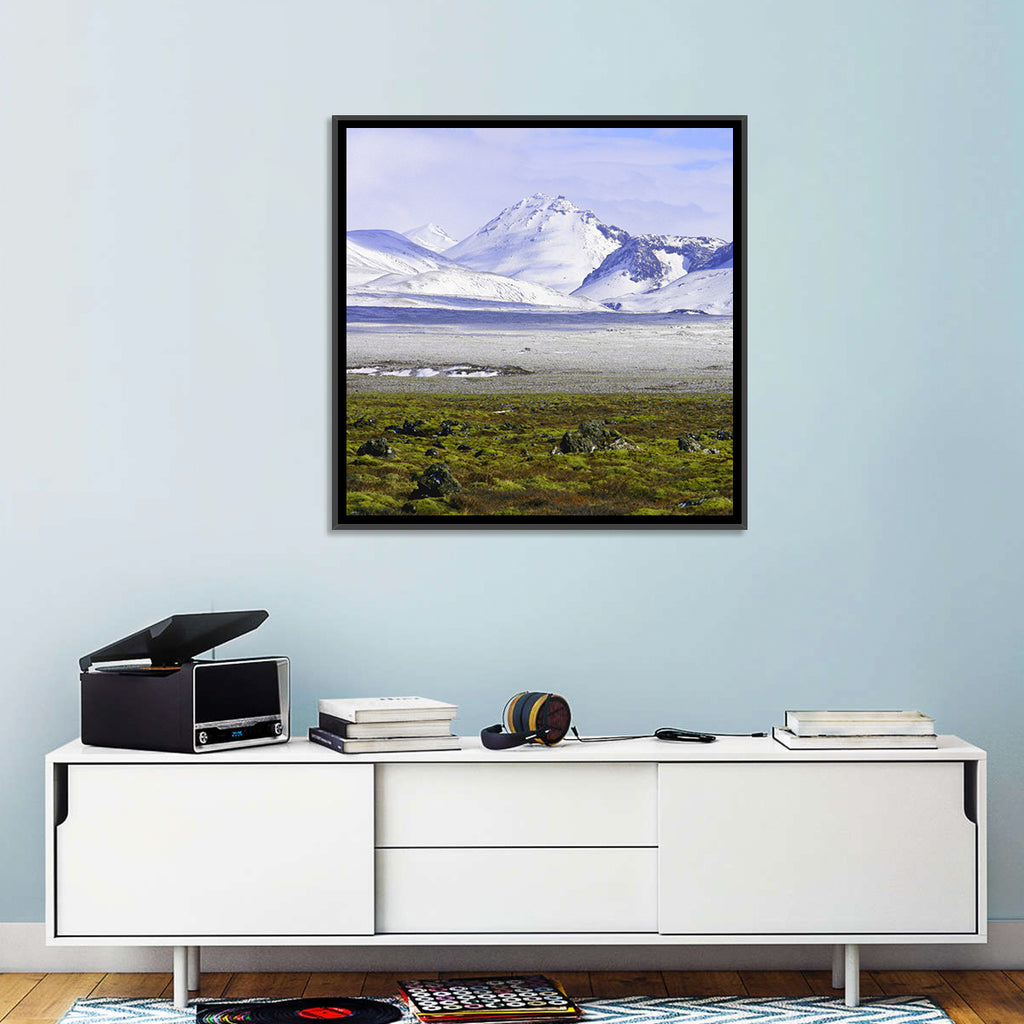 Icelandic Snow and Moss Landscape Wall Art