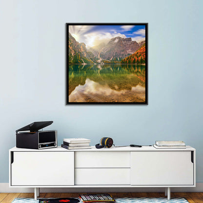 Lago Di Braies Sunrise Wall Art