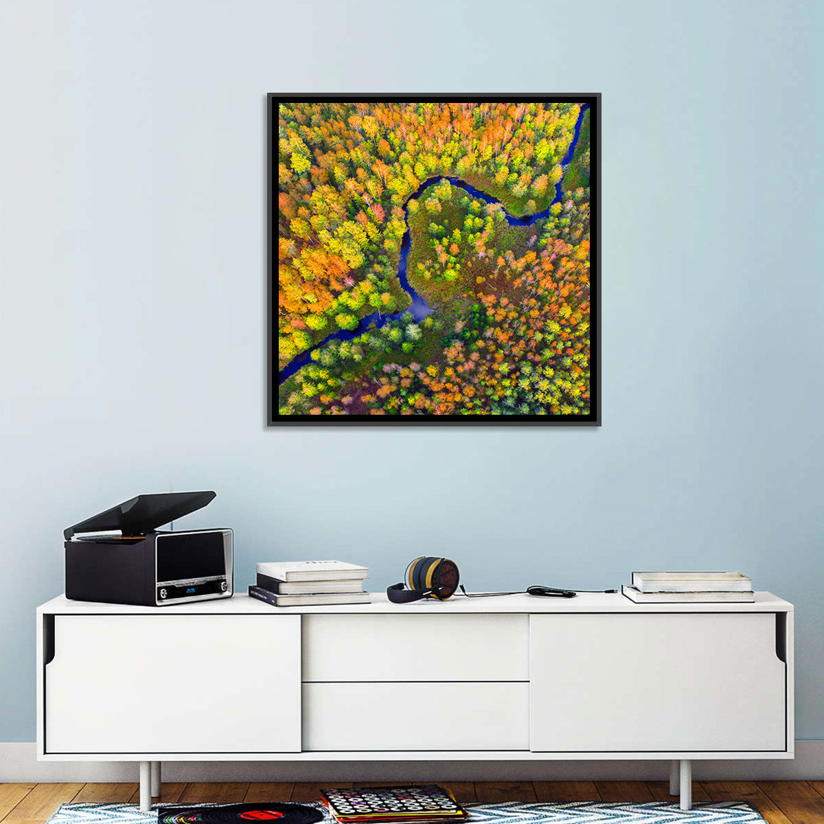 Autumn Forest River Wall Art