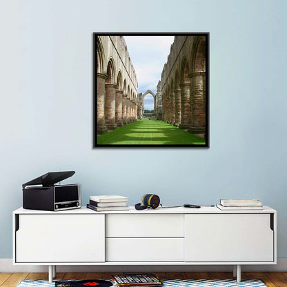 Fountains Abbey Ruins Grassy Nave View Wall Art