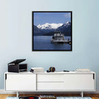 Lake Nahuel Huapi Catamaran and Snow-capped Mountains Wall Art