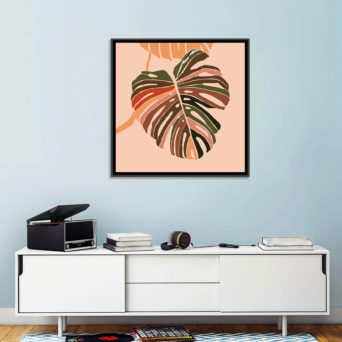 Monstera Leaf Abstract Wall Art