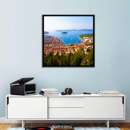 Hvar Harbor Aerial View Wall Art