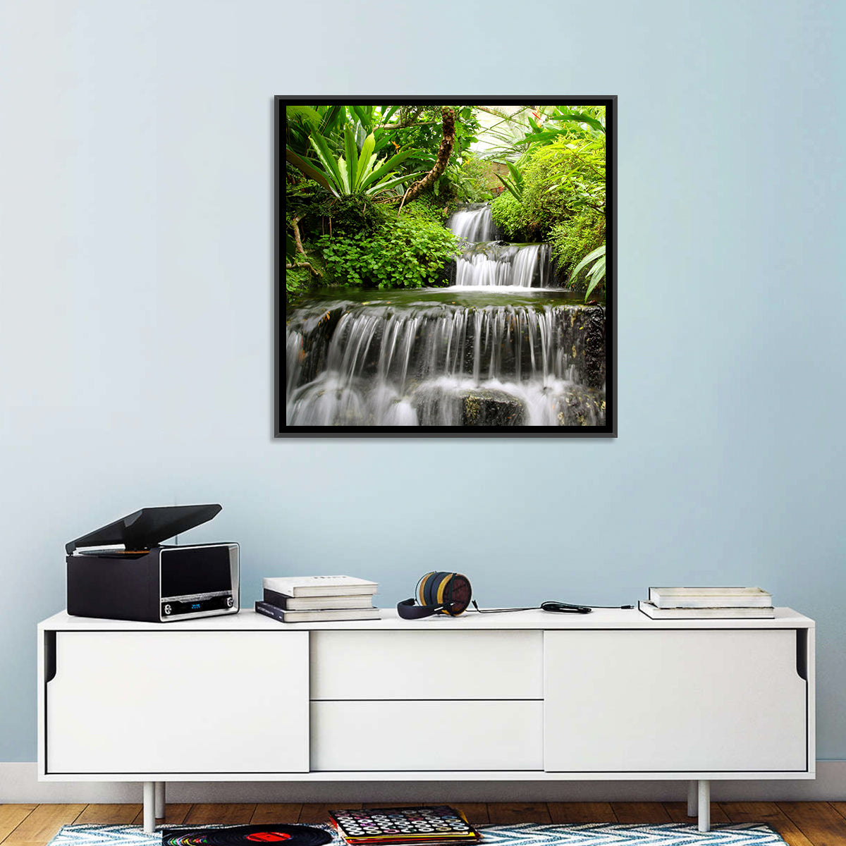 Lush Rainforest Cascade Wall Art