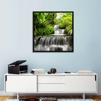 Lush Rainforest Cascade Wall Art