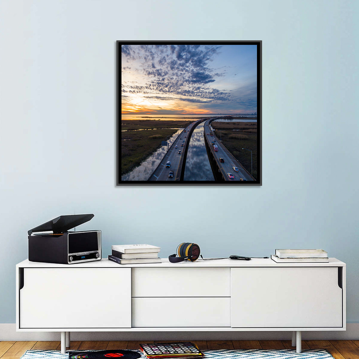 Mobile Bay Bridge at Sunset Wall Art
