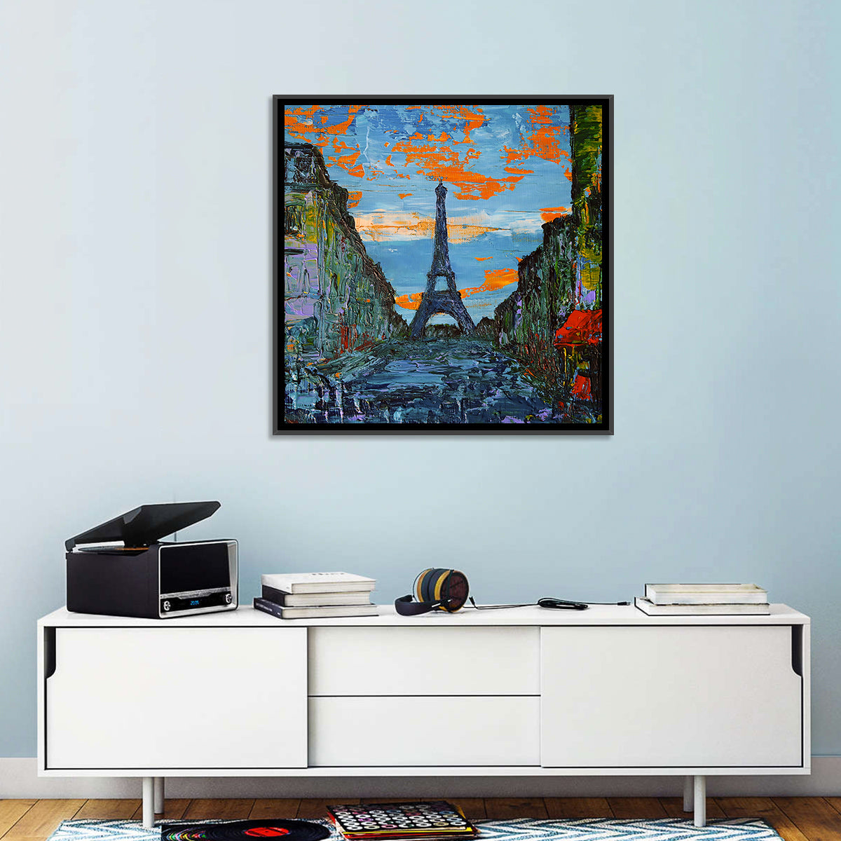 Paris Dusk Street, Eiffel Tower Wall Art
