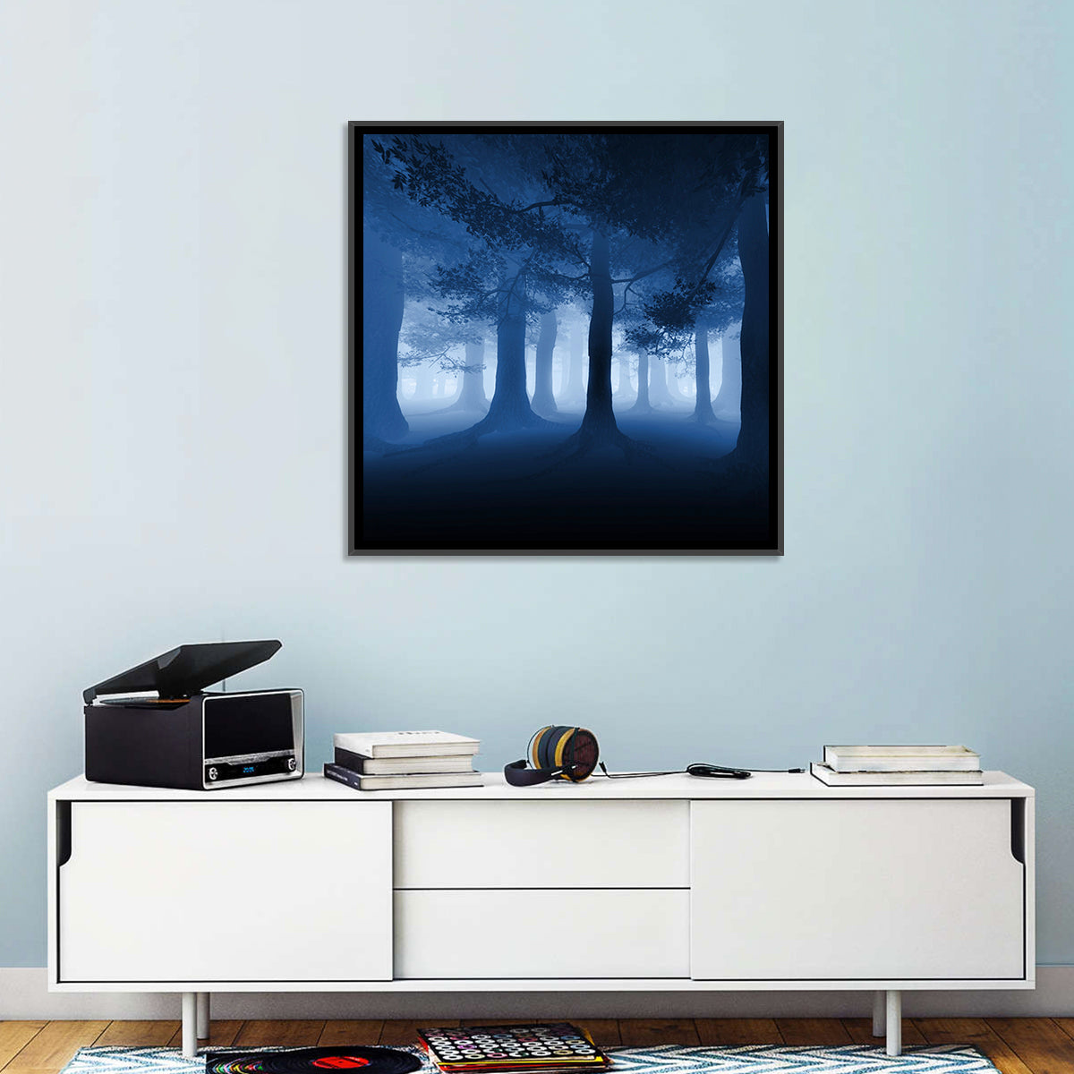Midnight Blue Forest Wall Art