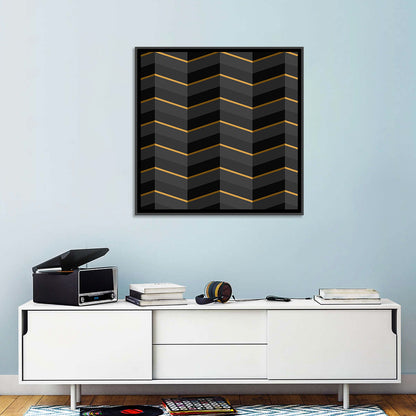 Black Stripes with Gold Accents Wall Art
