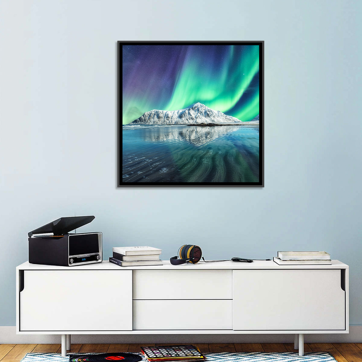 Aurora Over Skagsanden Beach Wall Art