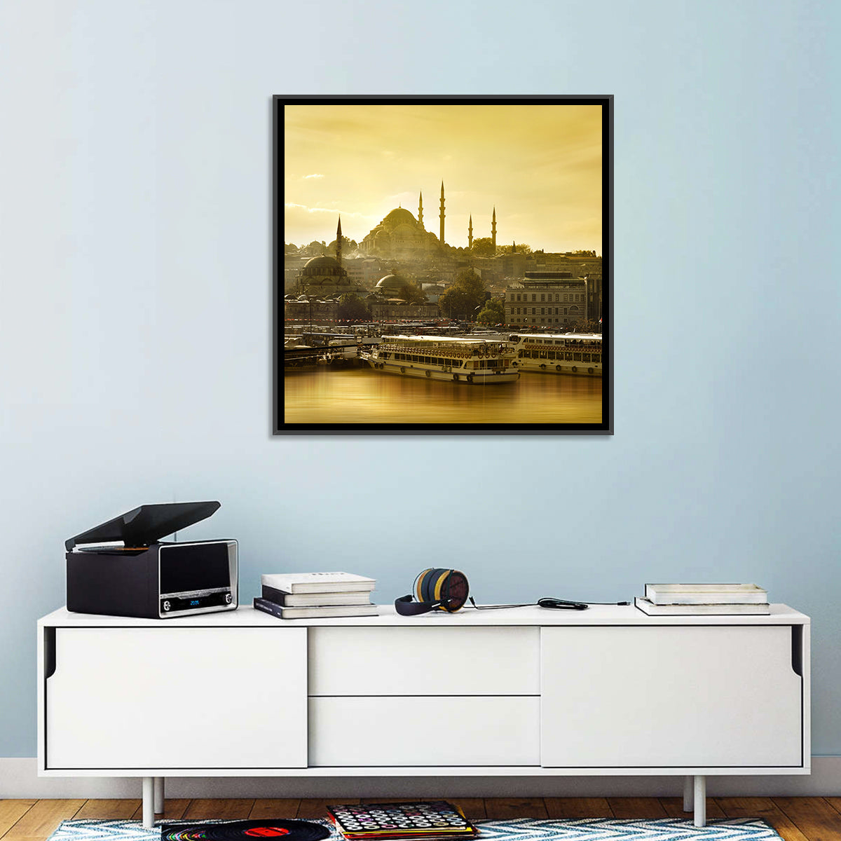 Suleymaniye Mosque Sunset Silhouette Wall Art