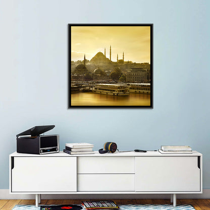 Suleymaniye Mosque Sunset Silhouette Wall Art