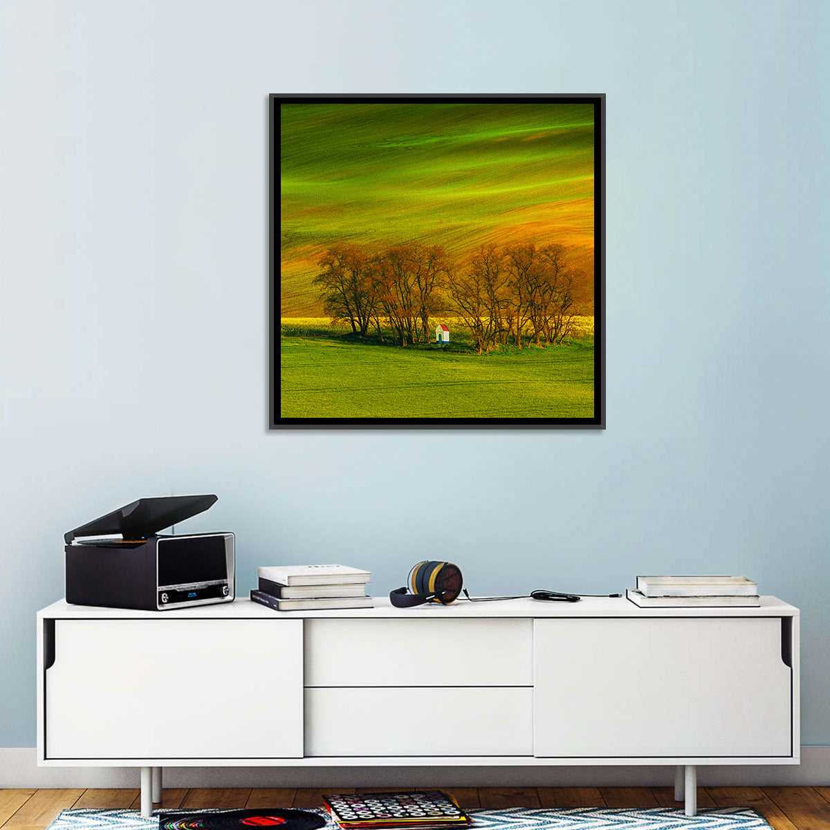 Moravian Wheat Fields with Chapel Wall Art