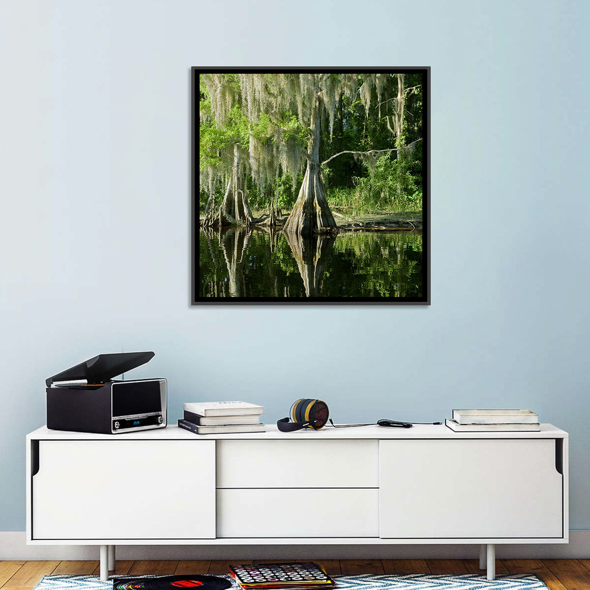 Bald Cypress and Great Blue Heron Wall Art