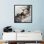 Black Fire Marble Abstract Wall Art