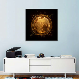 World Map Hologram Wall Art