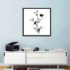 Three Birds on Branch Silhouette Wall Art