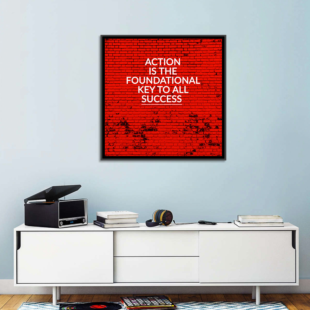 Key to Success on Red Brick Wall Art