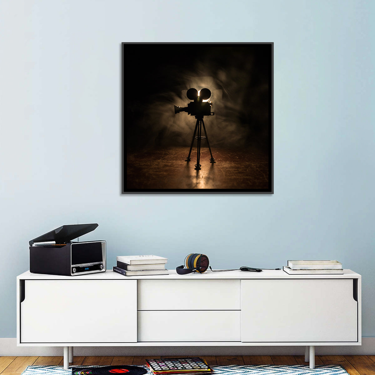 Backlit Vintage Movie Camera Wall Art