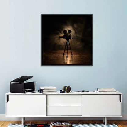 Backlit Vintage Movie Camera Wall Art