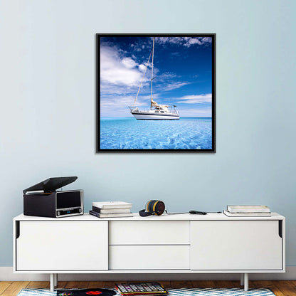 Furled Sails Over Turquoise Water Wall Art