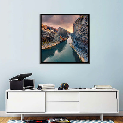 Studlagil Canyon at Sunset Wall Art