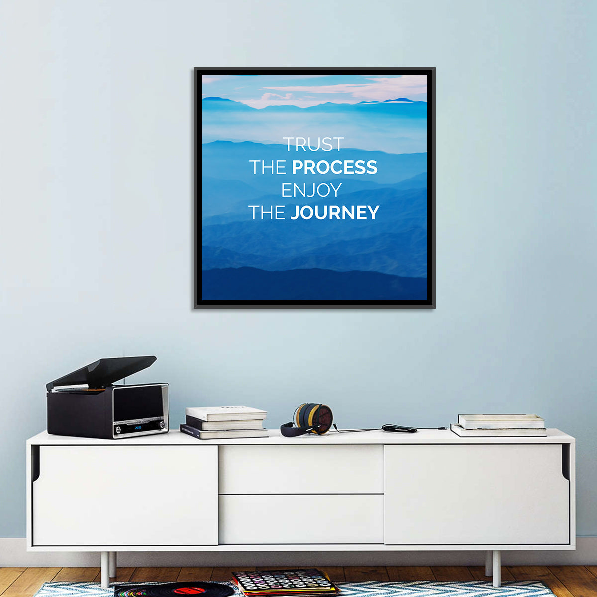 Trust the Process Mountain Layers Wall Art