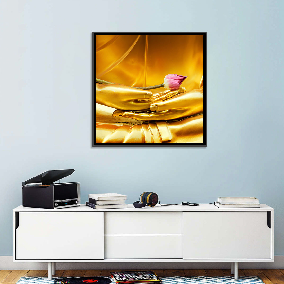 Buddha Hands with Lotus Wall Art