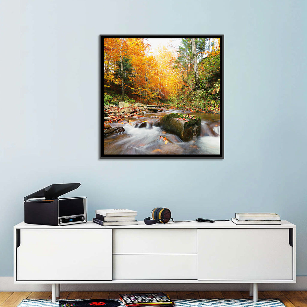 Forest Stream in Autumn Wall Art