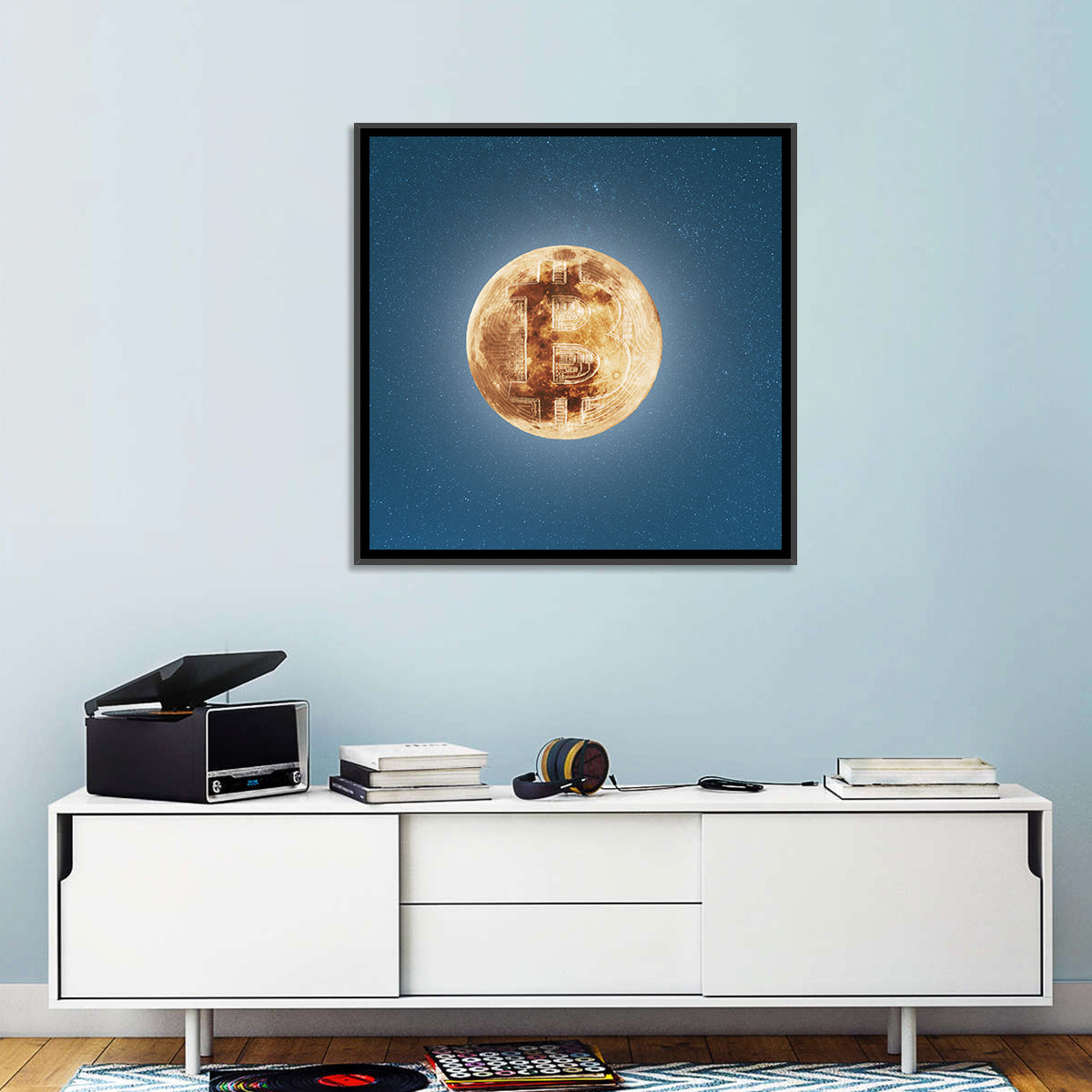 Bitcoin Circuit Moon Wall Art