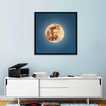 Bitcoin Circuit Moon Wall Art