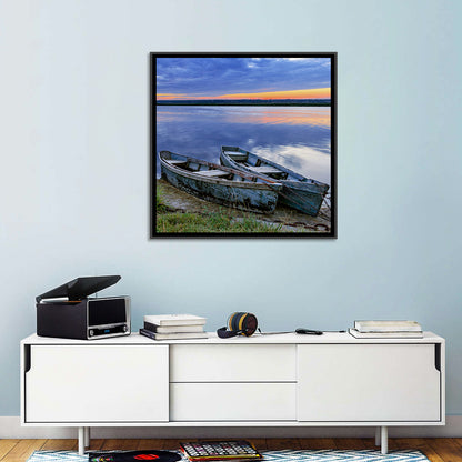 Chained Rowboats at Dusk Wall Art
