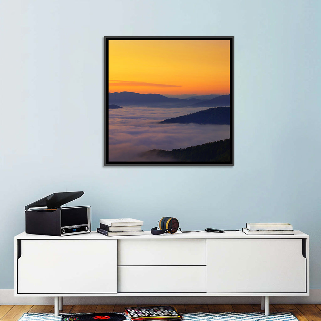 Cloud Sea Over Mountains at Golden Dawn Wall Art