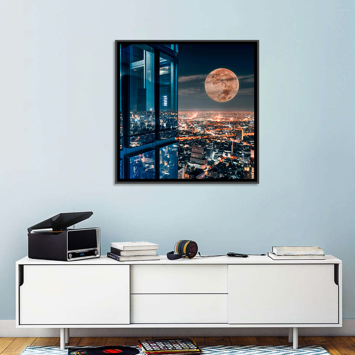 Bangkok Moonlit Skyline Wall Art