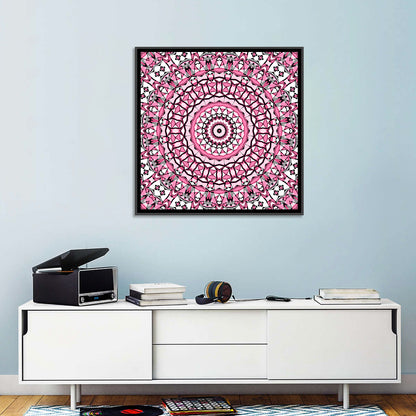 Pink Mosaic Kaleidoscope Mandala Wall Art