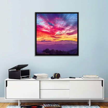 Golden Dusk Cloud Mountains Wall Art